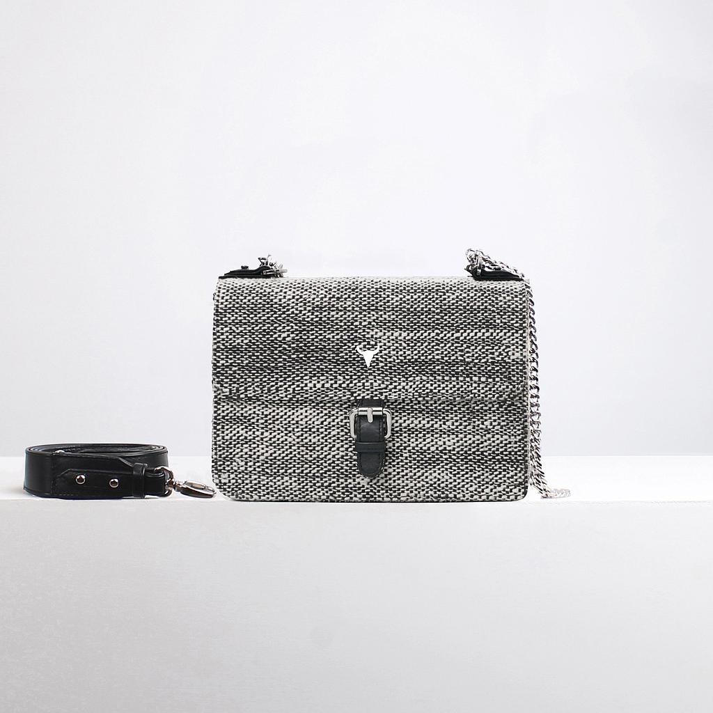 SAC OLIVIA - TWEED NOIR ET BLANC