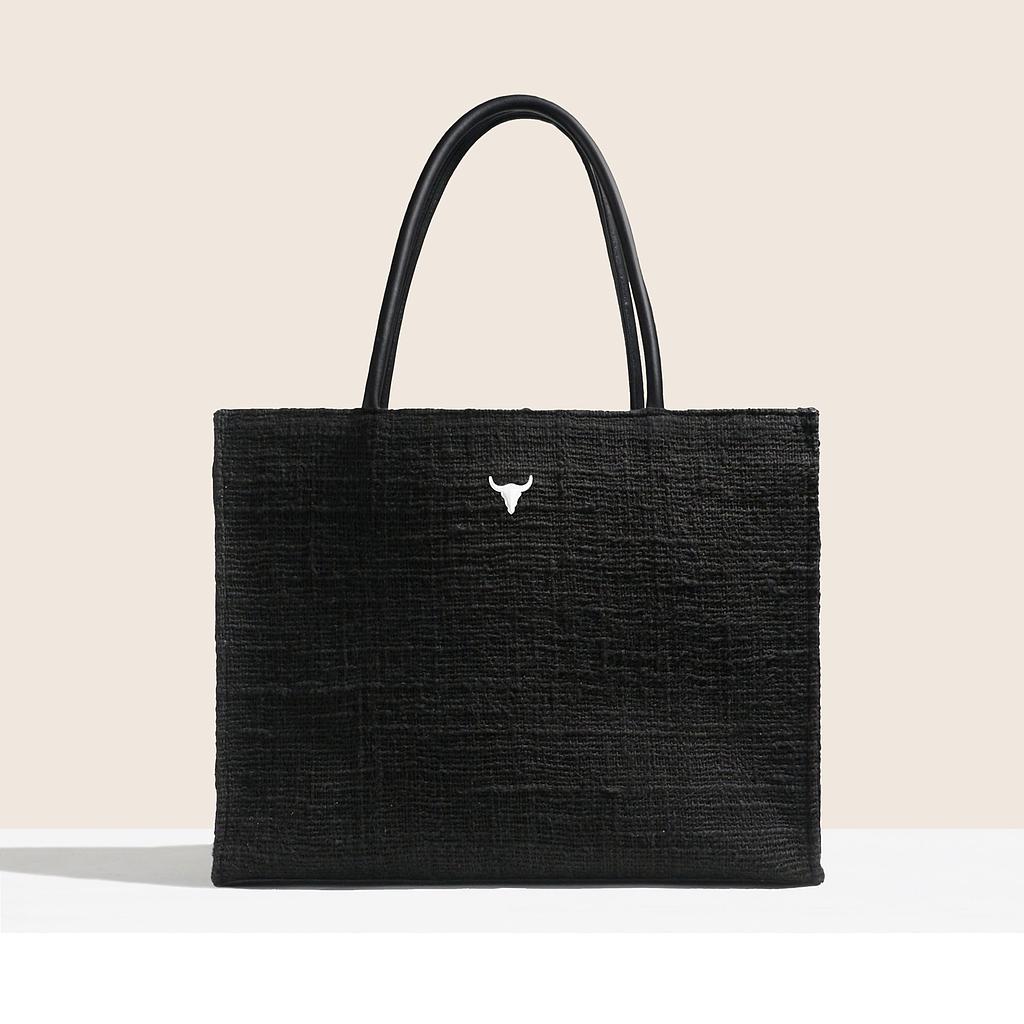 CABAS CHARLIE ORIGINAL - COTON TISSÉ NOIR