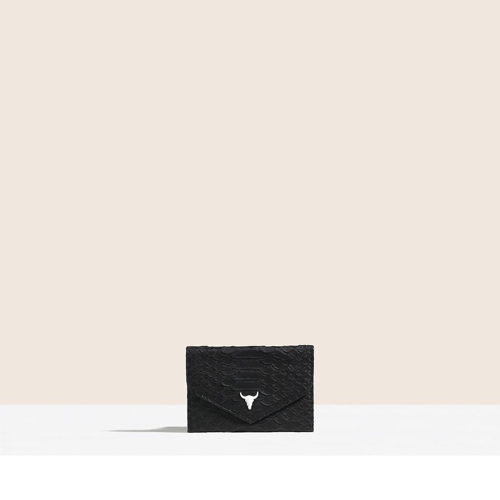 PORTE-MONNAIE ANNA - PYTHON NOIR