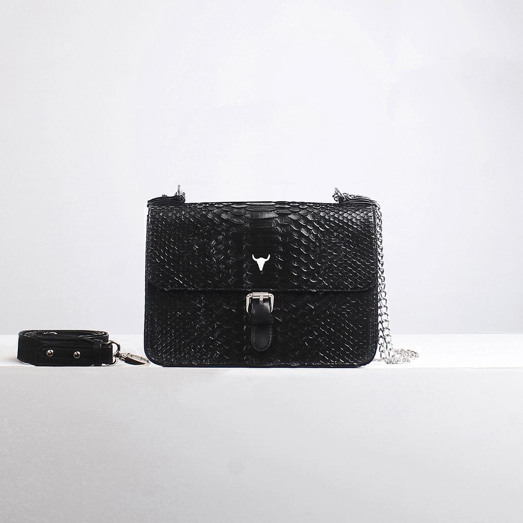 SAC OLIVIA - PYTHON NOIR BRILLANT