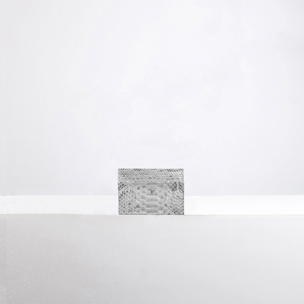 PORTE-CARTES LANA - PYTHON NATURAL SILVER
