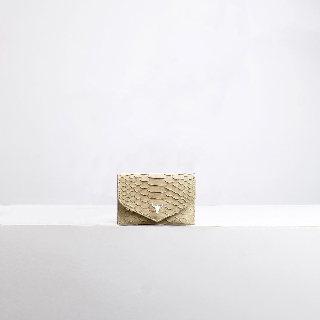 PORTE-MONNAIE ANNA - PYTHON BEIGE