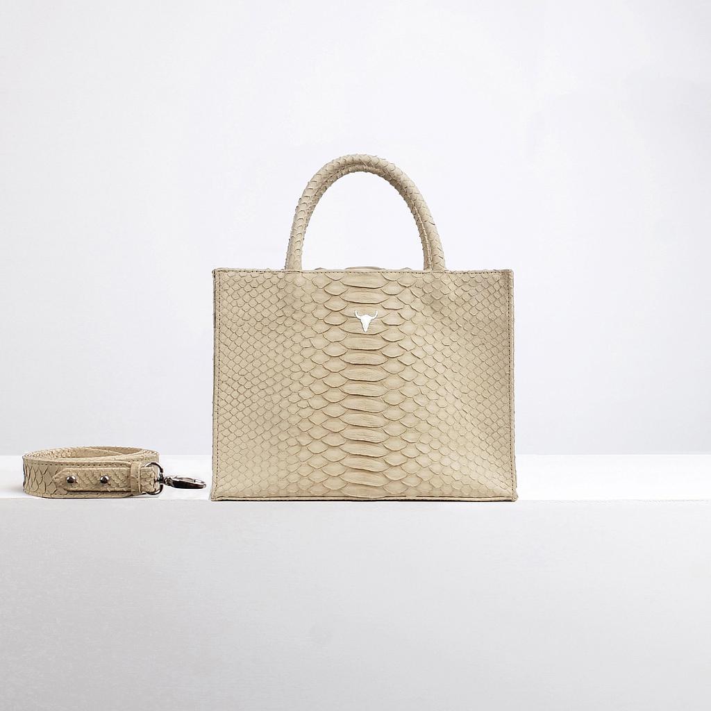 SAC MINI CHARLIE - PYTHON BEIGE