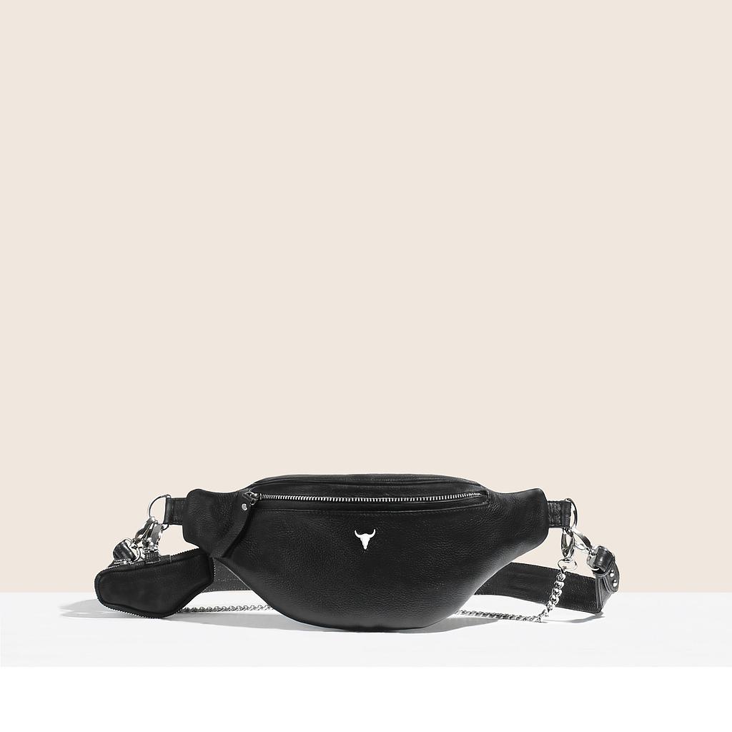 PRÉ-COMMANDE SAC BANANE HARPER - CUIR NOIR