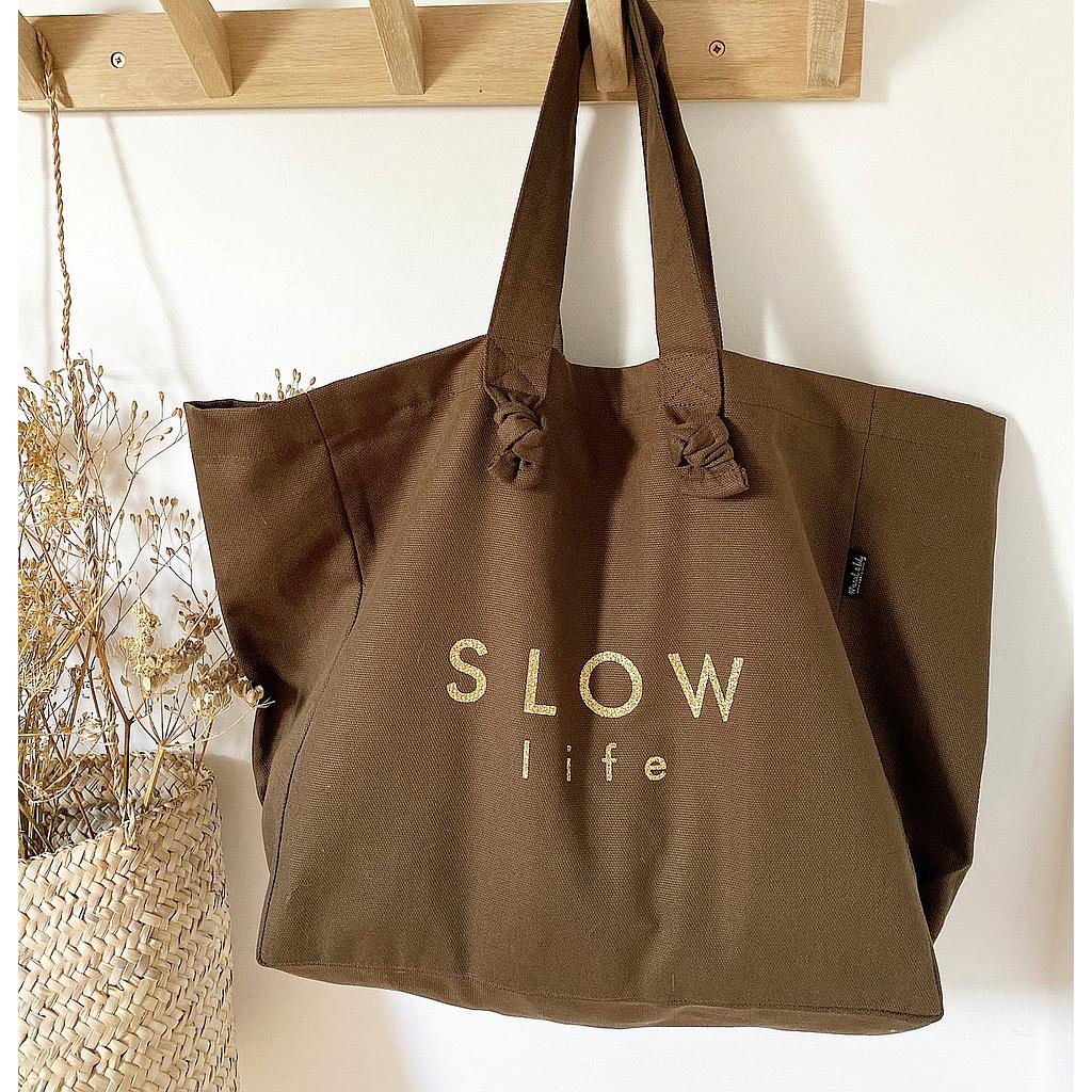 Cabas Lily  chocolat  SLOW LIFE