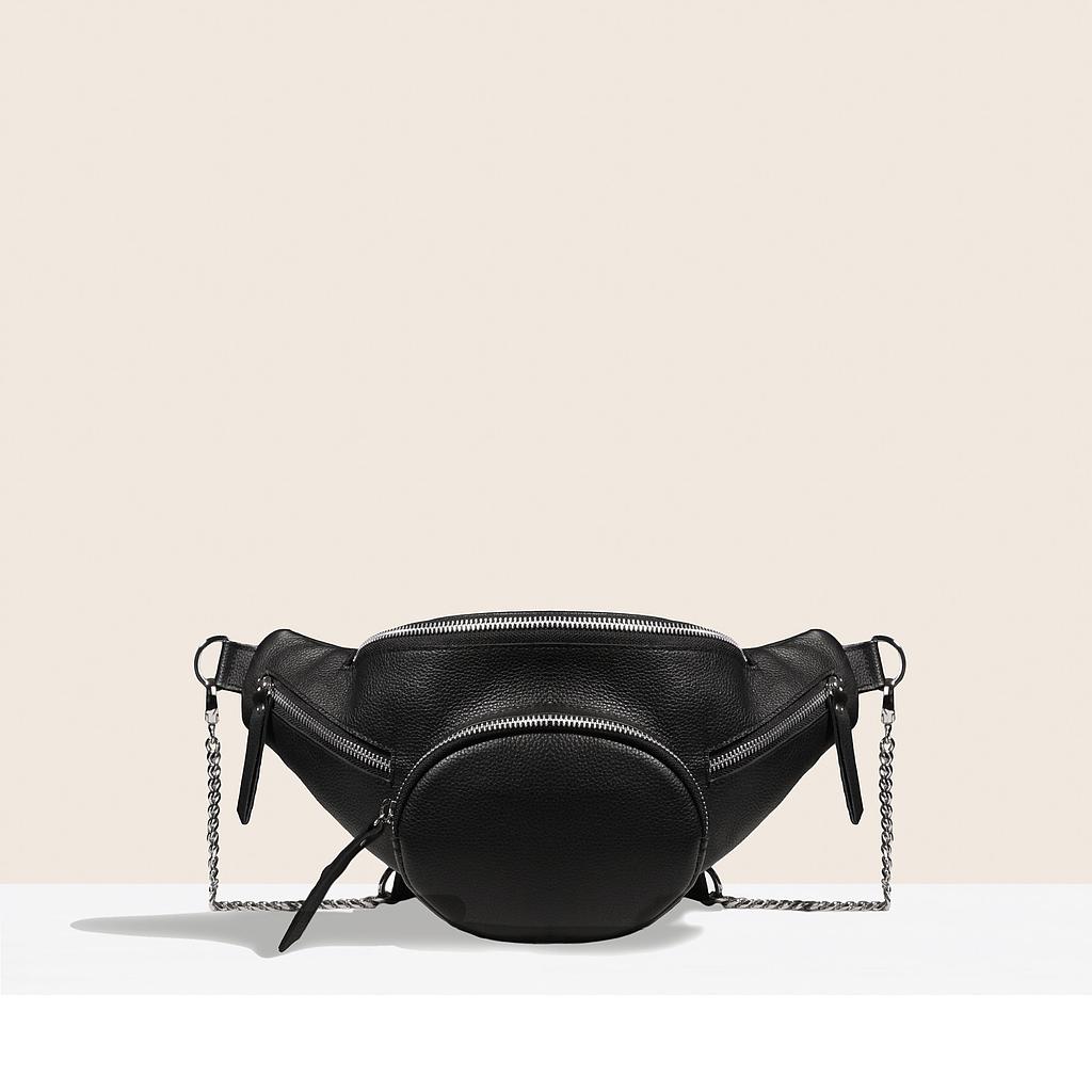 SAC BANANE CARRIE XL - CUIR NOIR