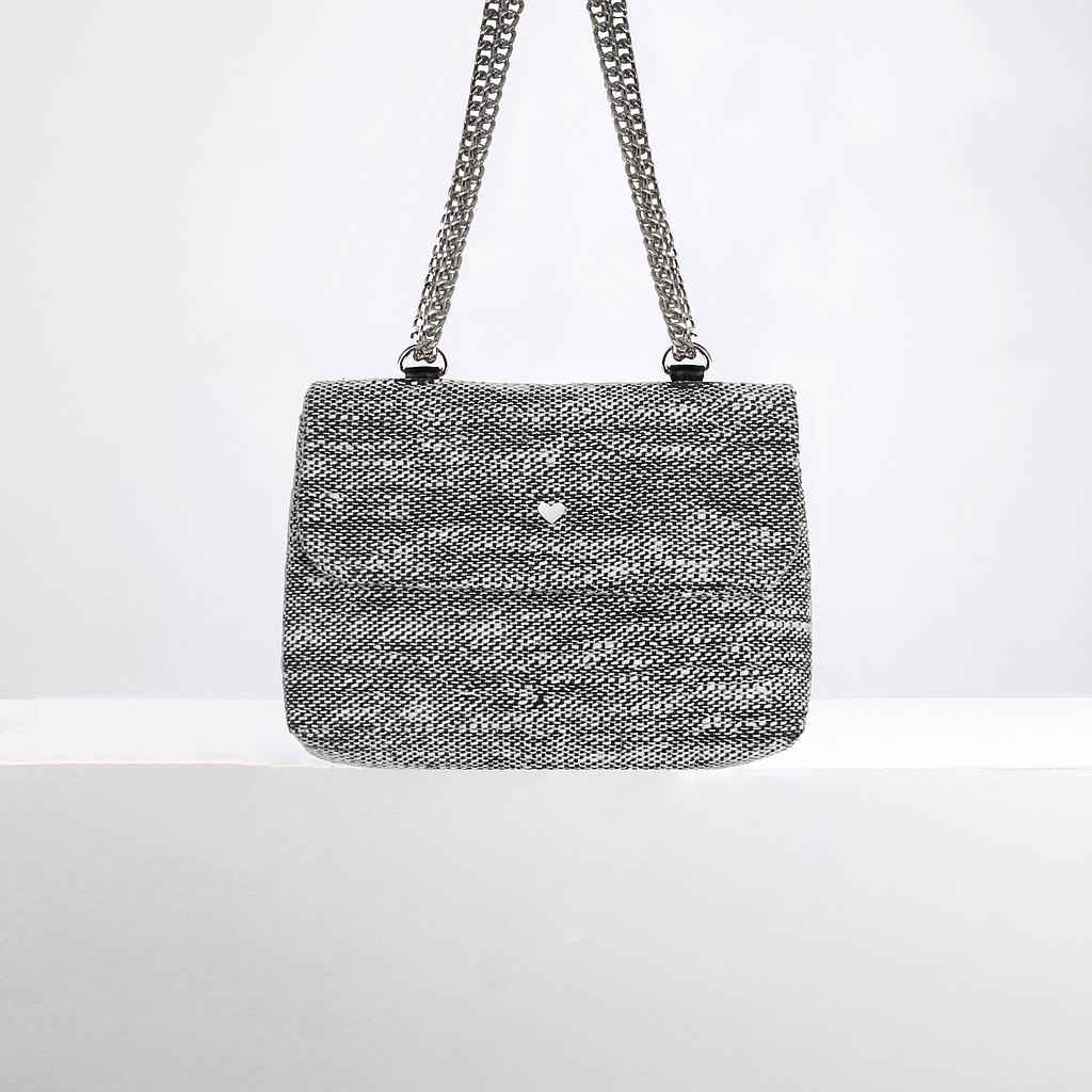 SAC ORIGINAL CAPRI - TWEED NOIR ET BLANC