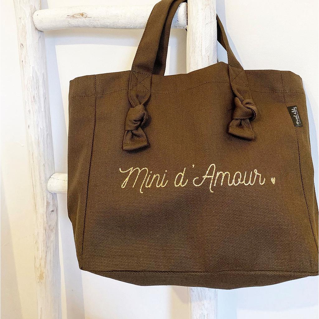 Mini Cabas Lily  chocolat Mini d'Amour""