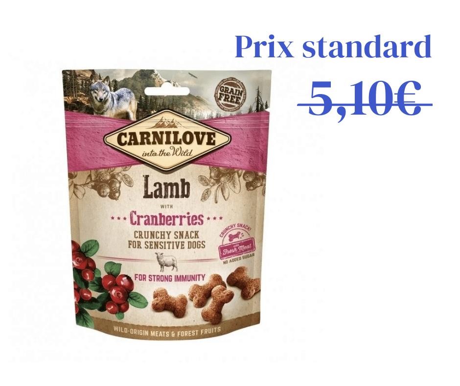Crunchy Snacks Agneau &amp; Cranberries spécial immunité - 200g pour chiens