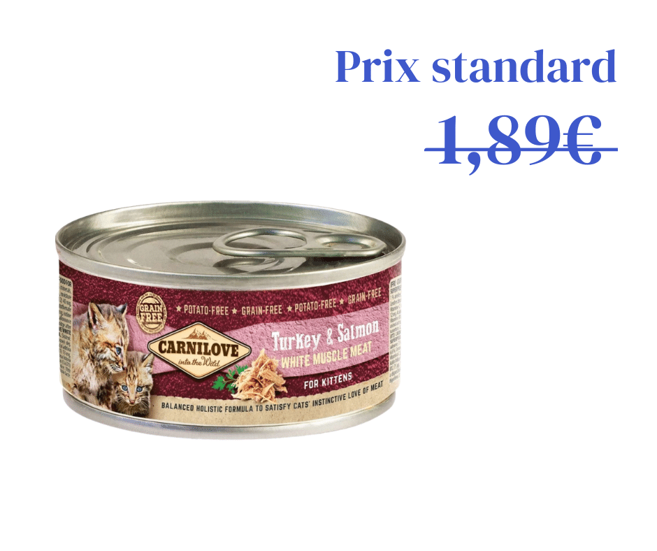 Pâtée Sans Céréales Dinde et Saumon pour Chaton 100g