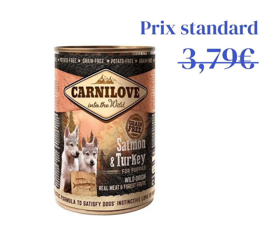 Pâtée Sans Céréales Saumon et Dinde pour Chiot 400g