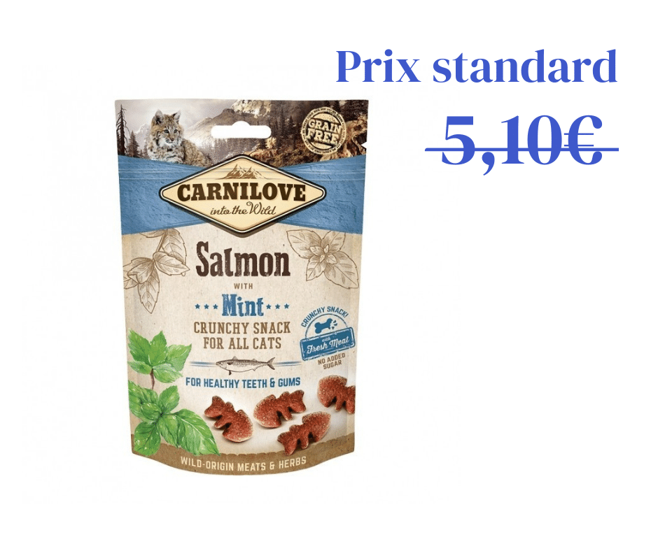 Crunchy Snack Saumon &amp; Menthe spécial dents et gencives - pour chat 50g
