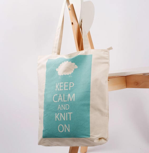 Sac tricot Bleu Sheepbag - Phildar