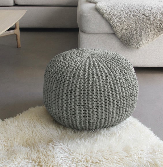 Kit DIY "Je tricote mon Pouf" Gris - Phildar