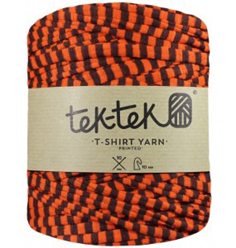 Grande Bobine Trapilho - TEK-TEK - Orange à rayures marrons
