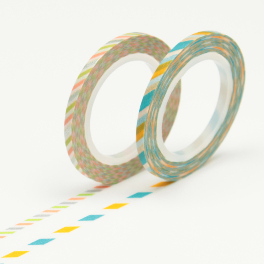 Masking Tape Slim - 2 rouleaux - Déco Rayée - 3 mm x 10 m
