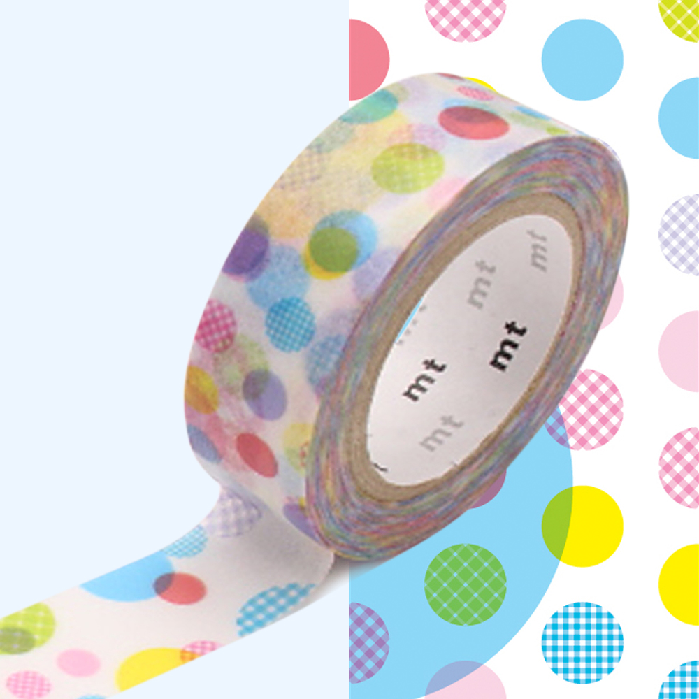 Masking Tape Motif pois aléatoires - 1,5 cm x 10 m