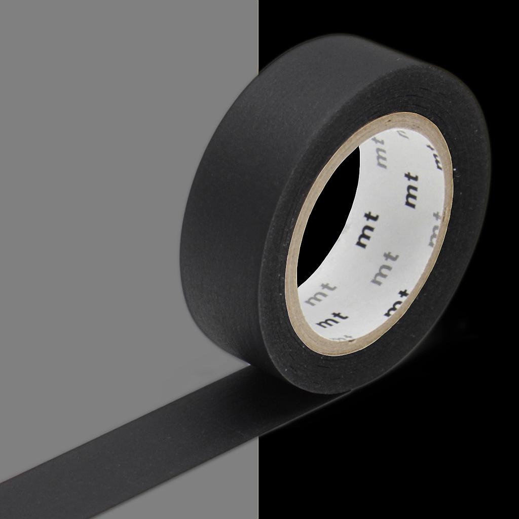 Masking tape Noir Mat Uni - 1,5 cm x 10 m