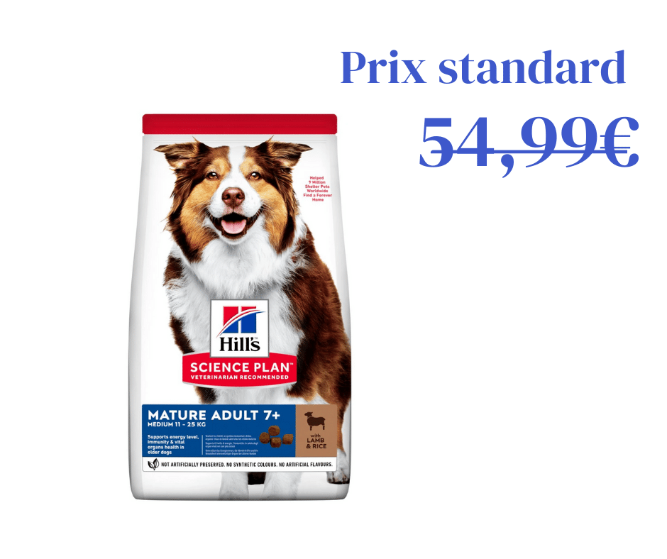 Agneau &amp; Riz pour Chien Mature 7+ de Taille Moyenne