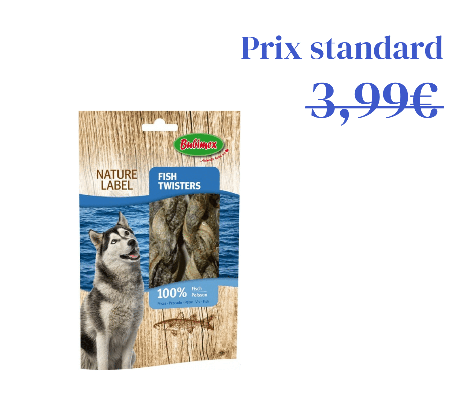Fish Twisters à mâcher - 100% Poisson - pour chien 60g