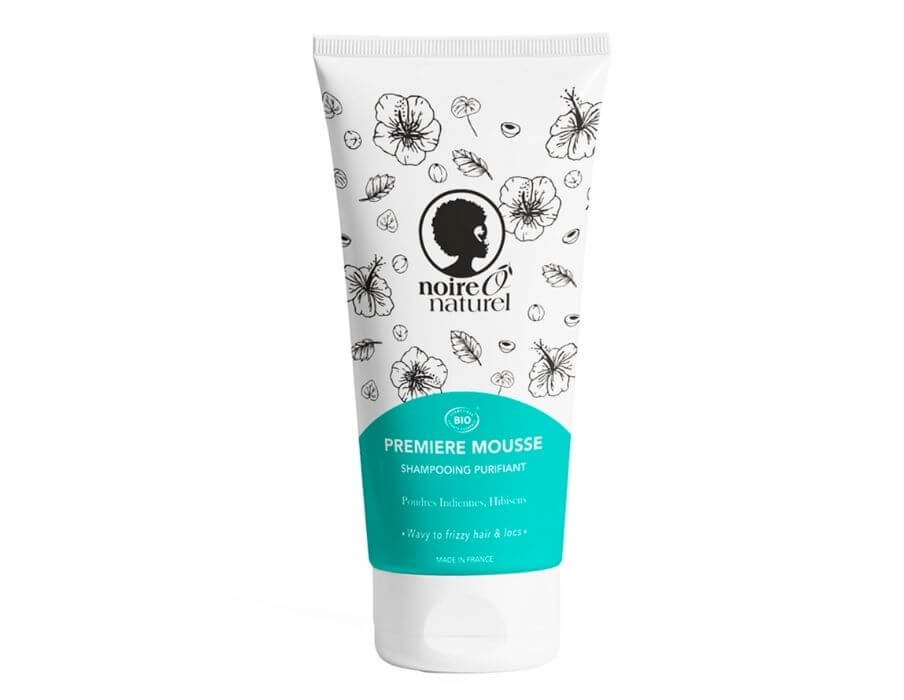 Shampoing purifiant PREMIÈRE MOUSSE (poudres indiennes &amp; hibiscus) Sans sulfate Noire Ô naturel