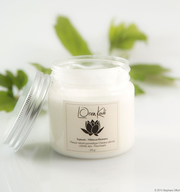 Masque ayurvédique naturel "Soyeuse Hibiscus Aloevera"LorenKadi 190 gr