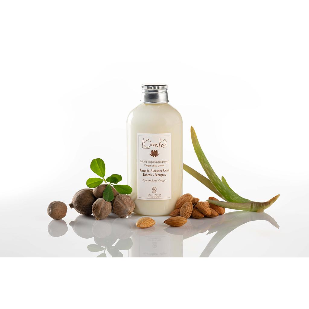 Lotion ayurvédique "Amande-Aloevera Riche" Loren Kadi 210 ml