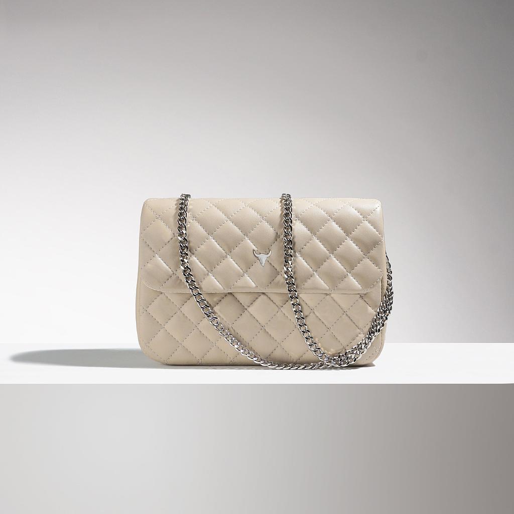 PRÉ-COMMANDE SAC JOSH ORIGINAL - CUIR BEIGE MATELASSÉ