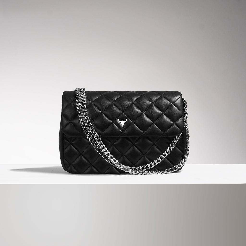 SAC MAXI JOSH - CUIR NOIR MATELASSÉ