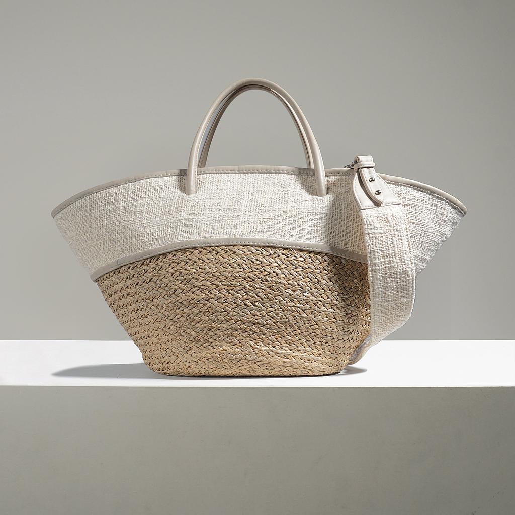 PANIER INKA - COTON TISSÉ BEIGE
