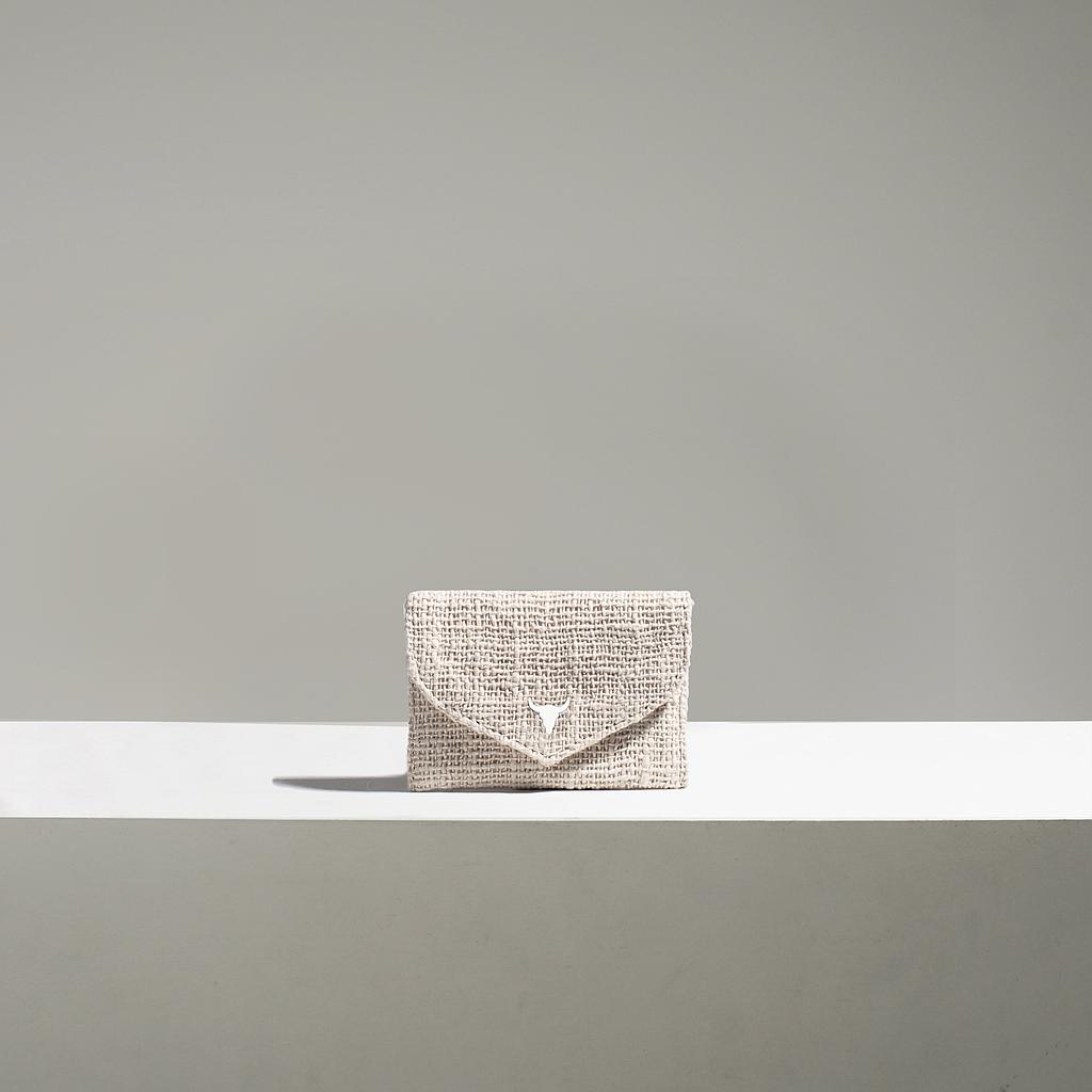 PORTE-MONNAIE ANNA - COTON TISSÉ BEIGE