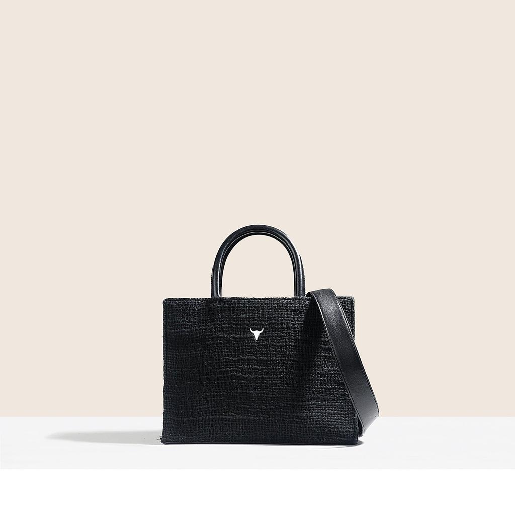 SAC MINI CHARLIE - COTON TISSÉ NOIR