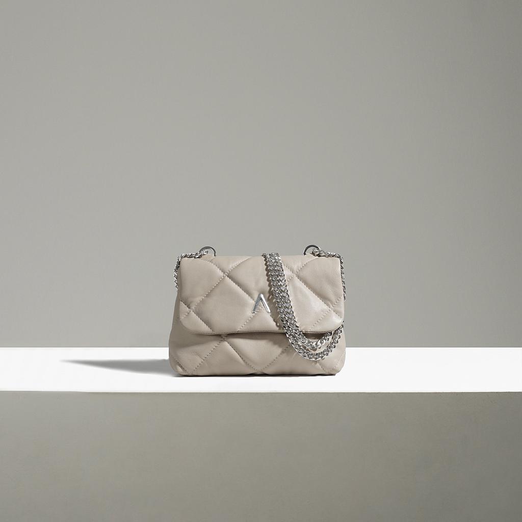 SAC MINI CAPRI - CUIR BEIGE MATELASSÉ