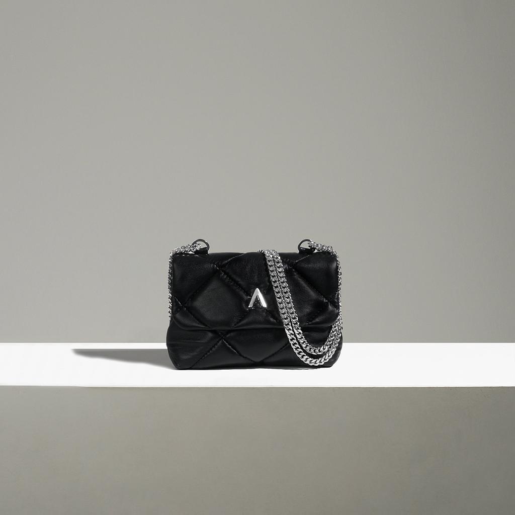 SAC MINI CAPRI - CUIR NOIR MATELASSÉ