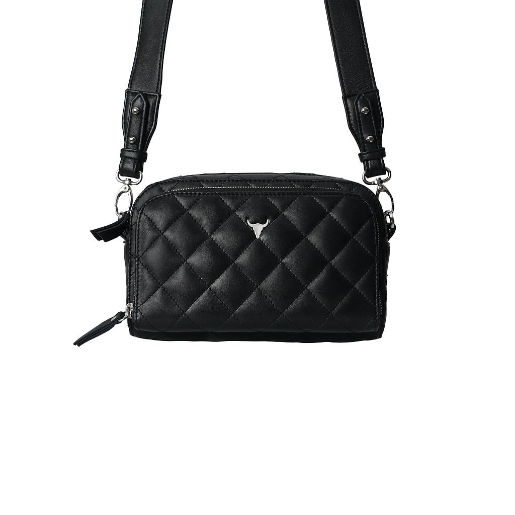 SAC MONIQUE - CUIR NOIR MATELASSÉ