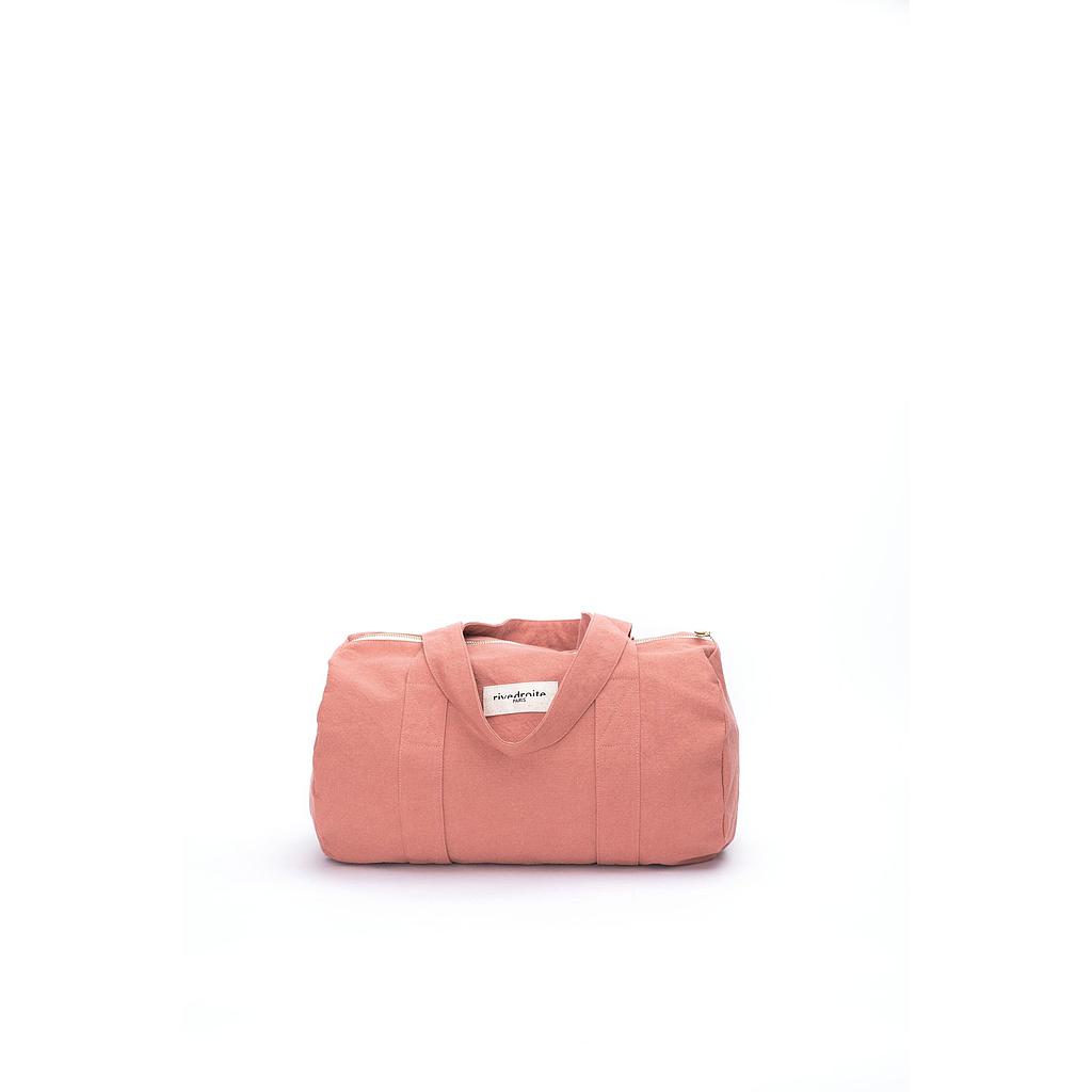 Ballu le petit sac polochon brodé - Coton recyclé Rose Provence