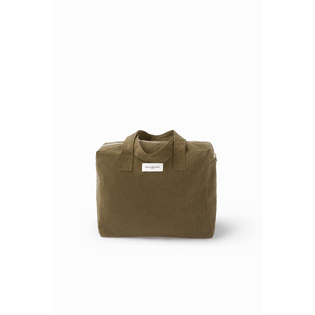 Célestins le sac 24 heures brodé - Coton recyclé kaki