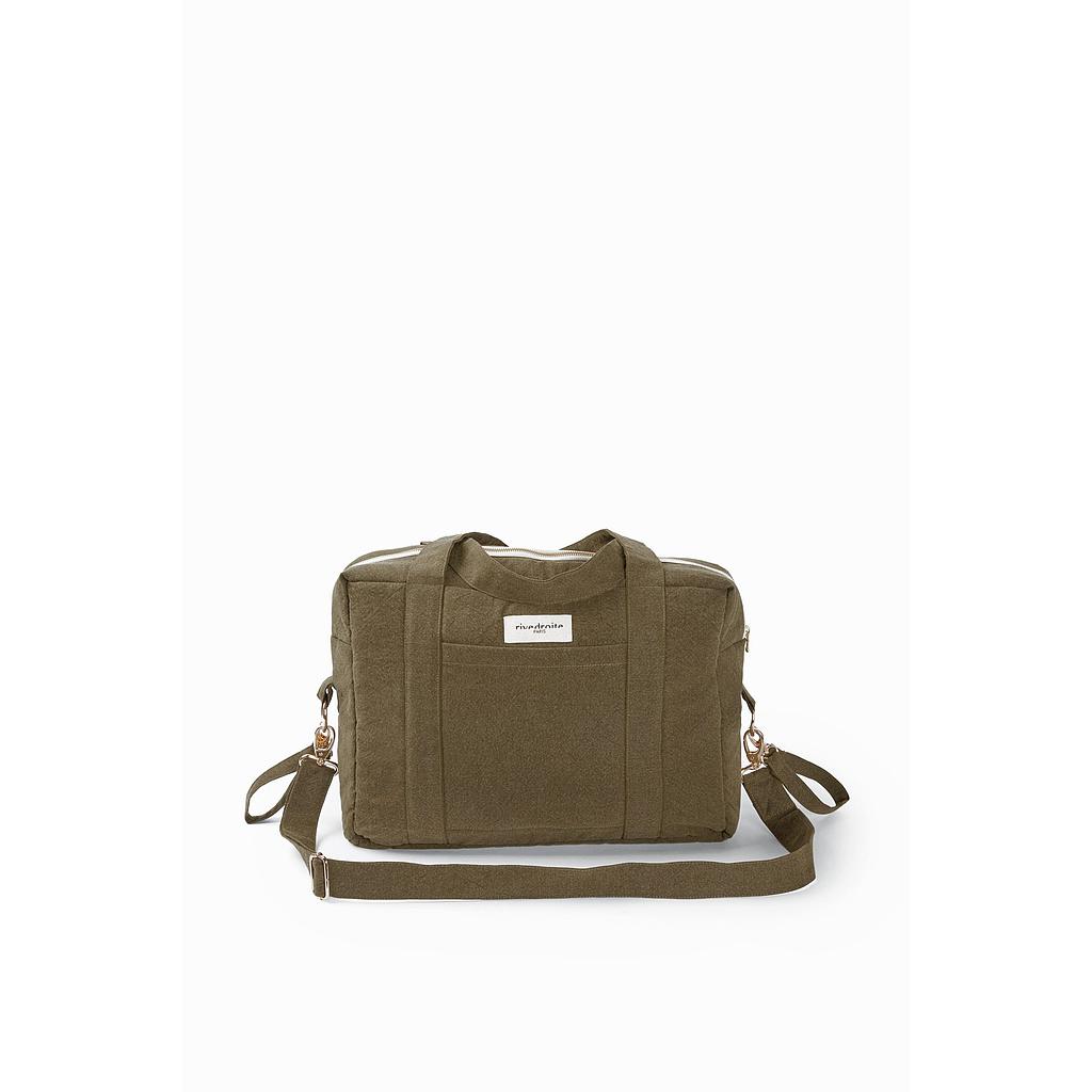 Darcy l'anti sac à langer brodé - Coton recyclé kaki