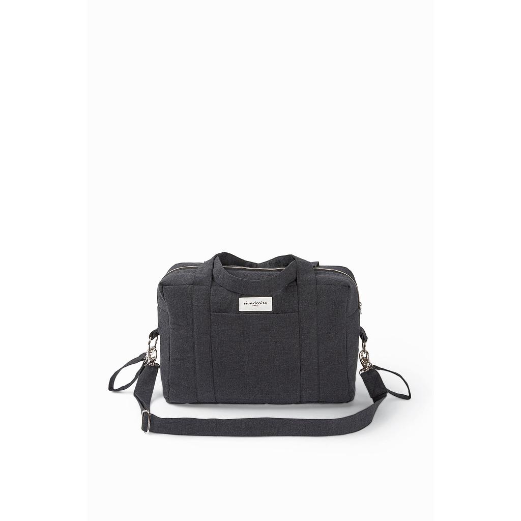 Darcy l'anti sac à langer brodé - Coton recyclé noir