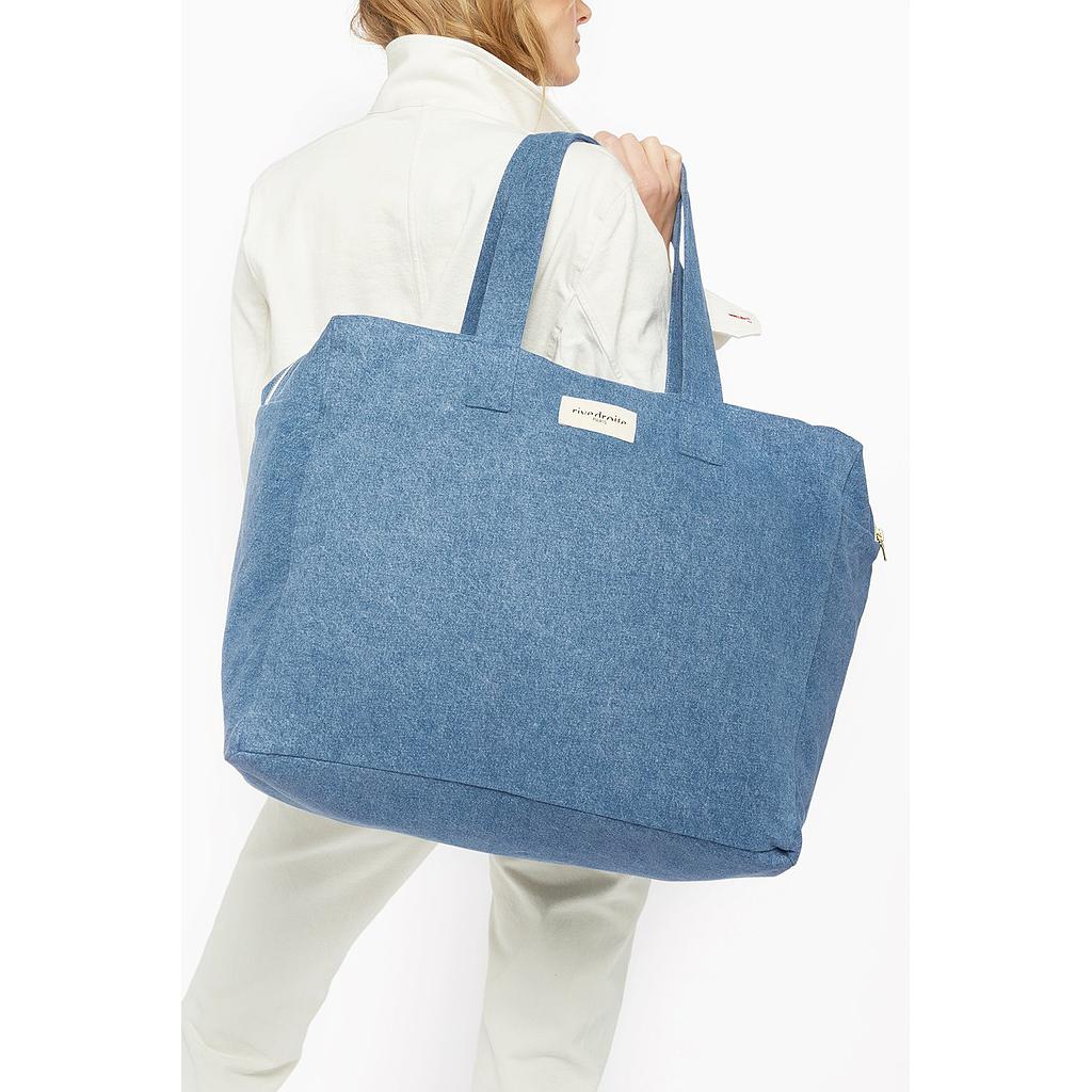 Elzévir le grand sac weekend -  Denim clair upcyclé
