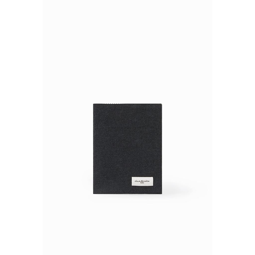 Gabin le protège carnet de santé brodé - Coton recyclé noir