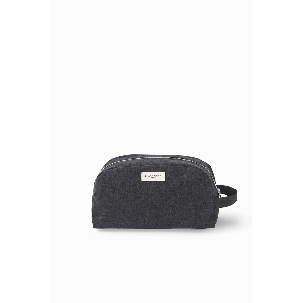 Hermel la trousse de toilette brodée - Coton recyclé noir