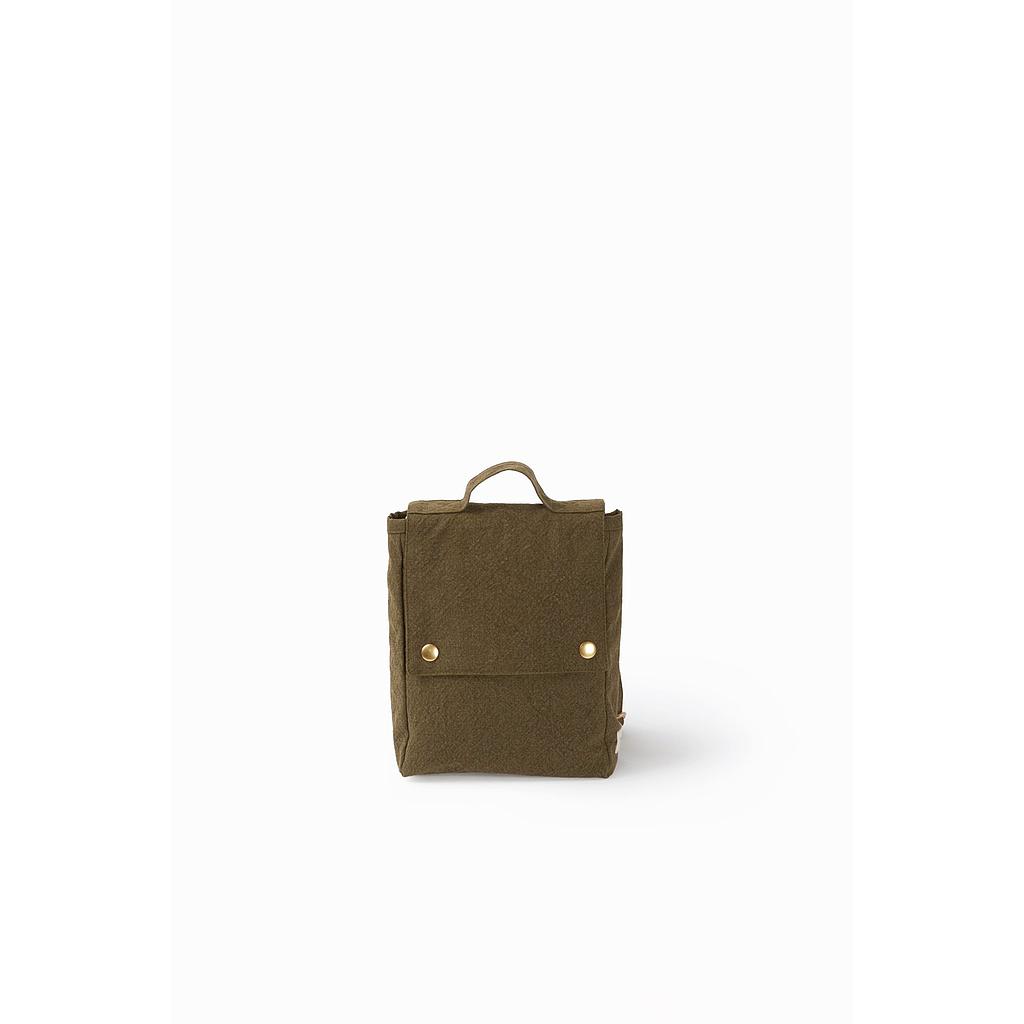 Minimes le sac à dos des tout-petits brodé - Coton recyclé kaki