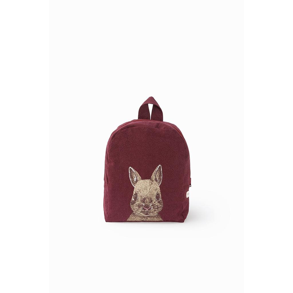 Hardy le sac à dos brodé - Lapin bordeaux