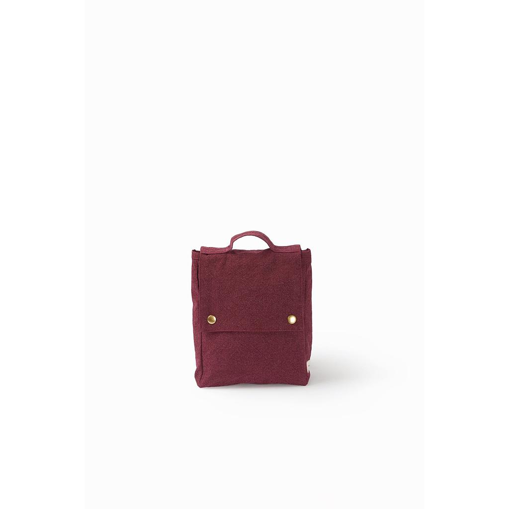 Minimes le sac à dos des tout-petits brodé - Coton recyclé bordeaux