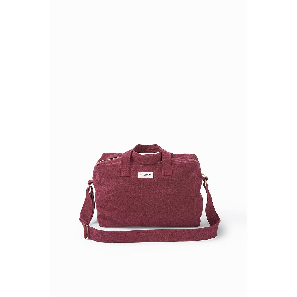 Sauval le city bag brodé - Coton recyclé bordeaux