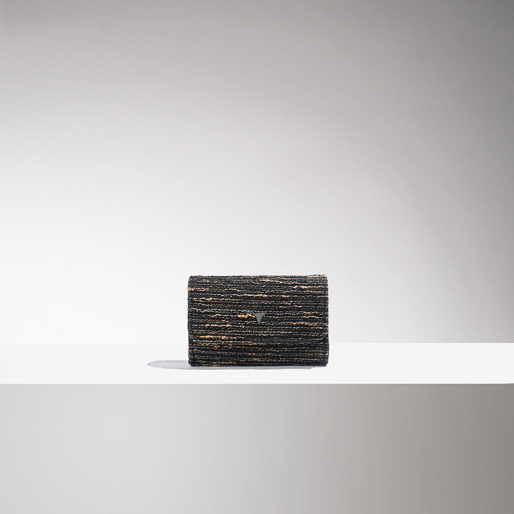 PORTE-MONNAIE NATA - TWEED BLACK GOLD