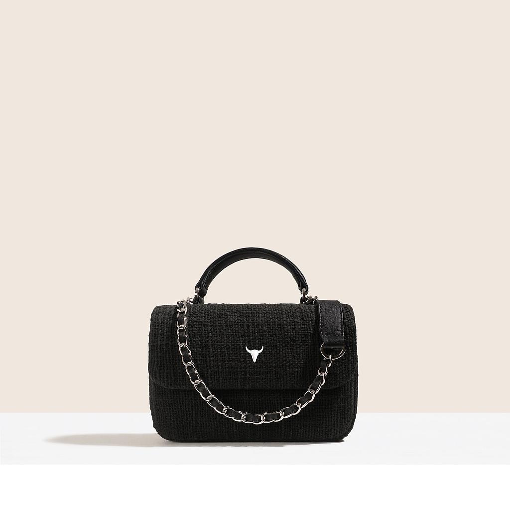SAC MINI BRIGITTE - COTON TISSÉ NOIR