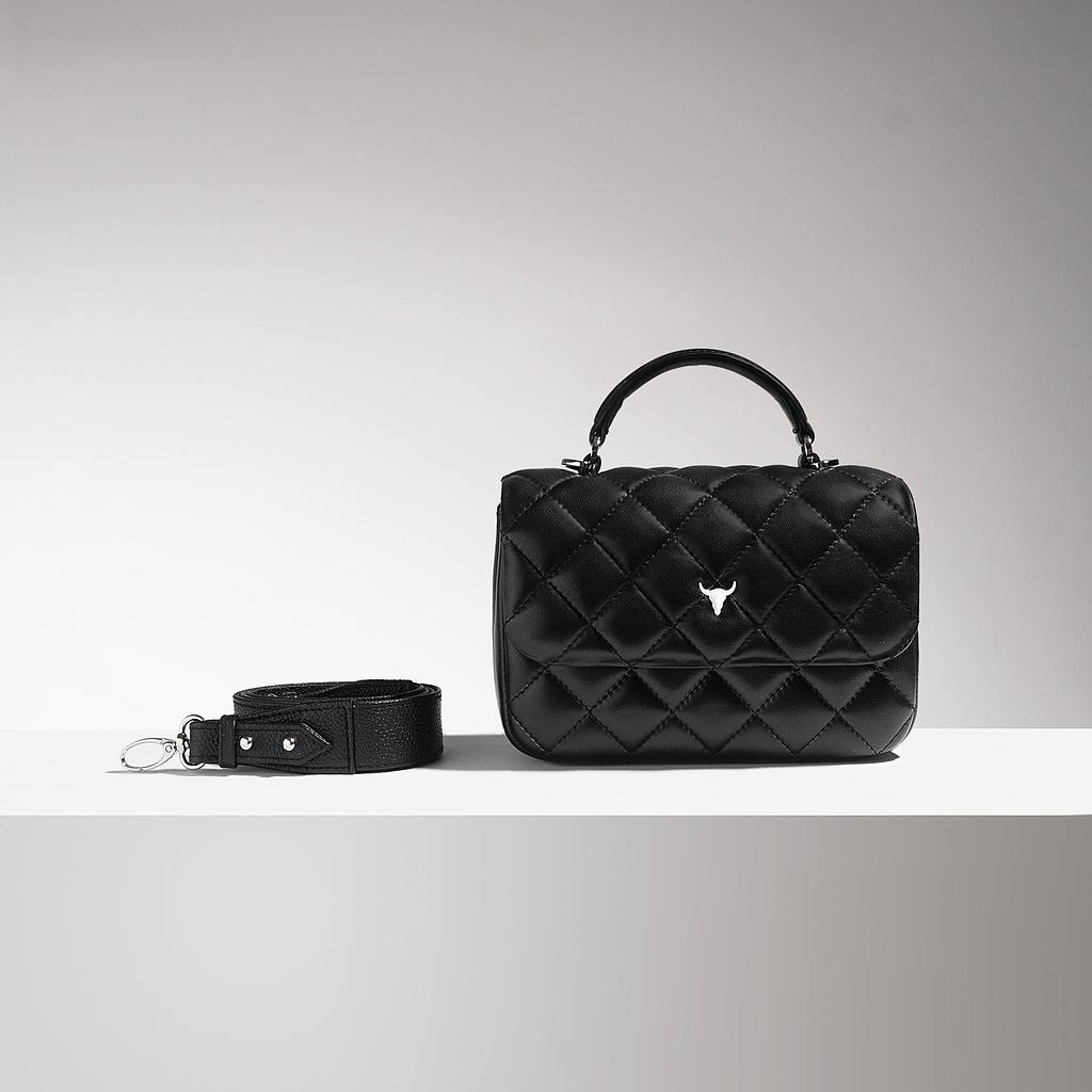 SAC MINI BRIGITTE - CUIR NOIR MATELASSÉ