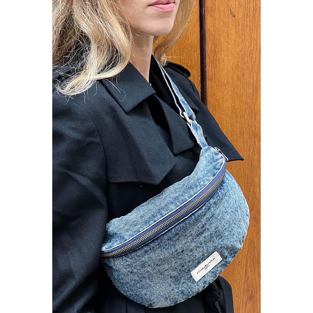 Custine le sac banane - Denim upcyclé "Dirty Snow"